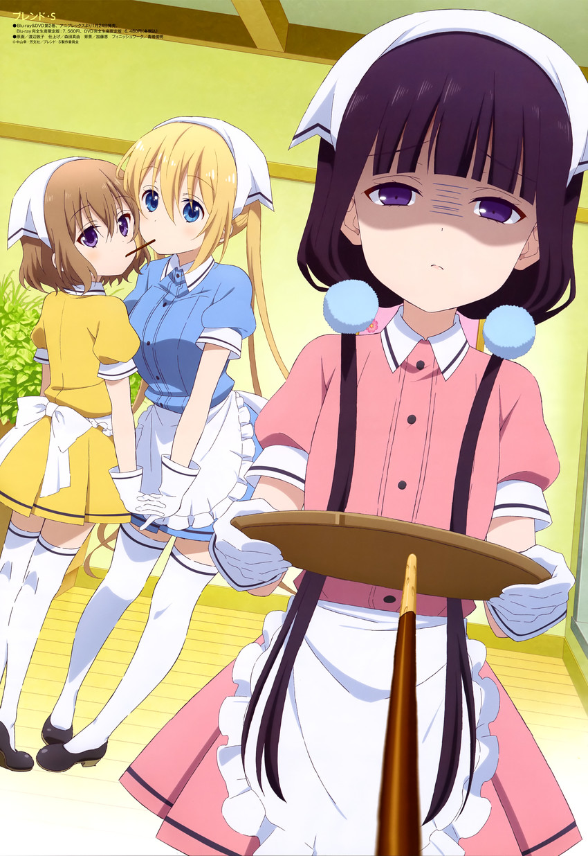 hinata kaho, sakuranomiya maika, and hoshikawa mafuyu (blend s) drawn