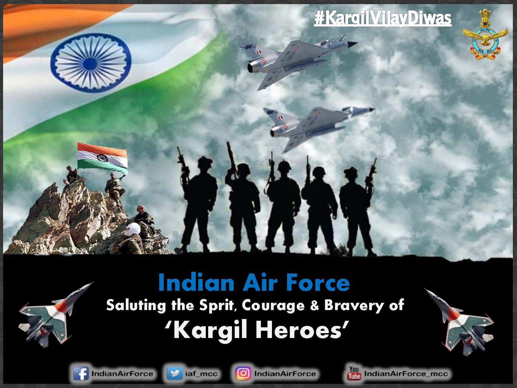 Indian Air Force - #KargilVijayDiwas, named after the success of Operation Vijay. On 26 Jul India successfully took command of the high outposts of Kargil, which had been lost