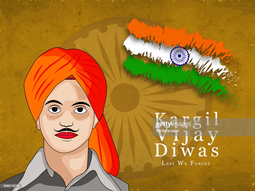 Kargil Vijay Diwas Background It Is Celebrated On 26 July Every Year In Honour Of The Kargil Wars Heroes In India High Res Vector Graphic