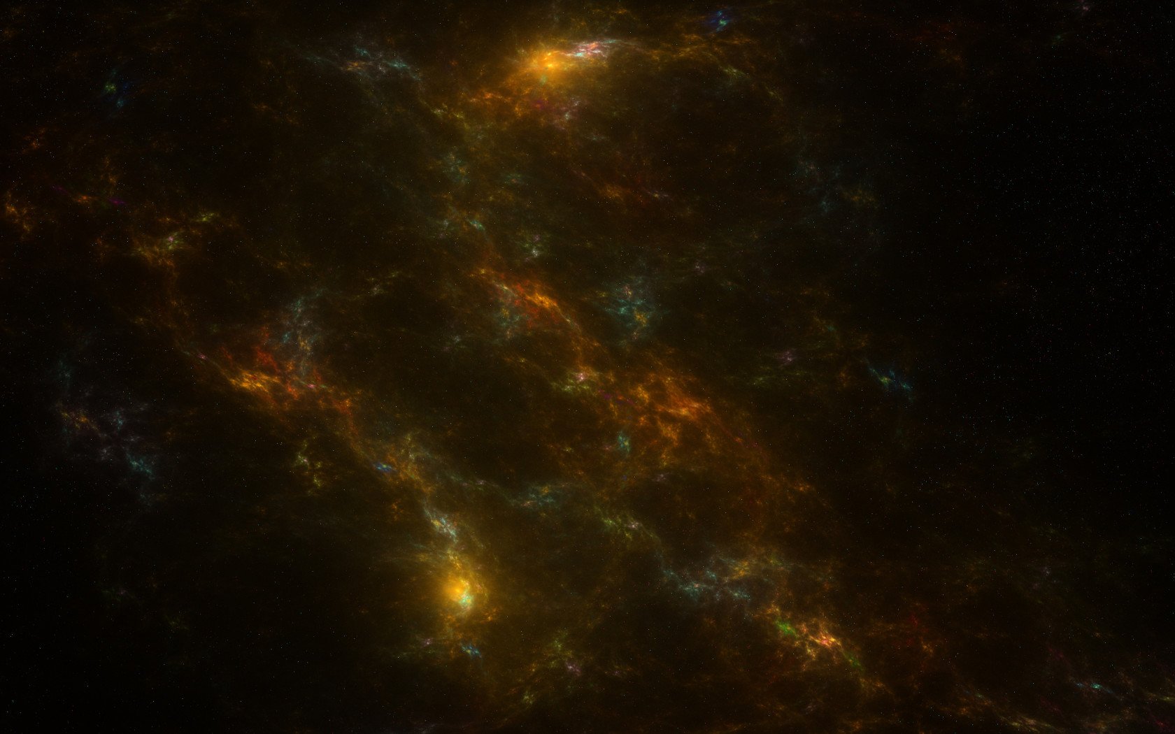 Beautiful Yellow Galaxy and Stars 1680x1050