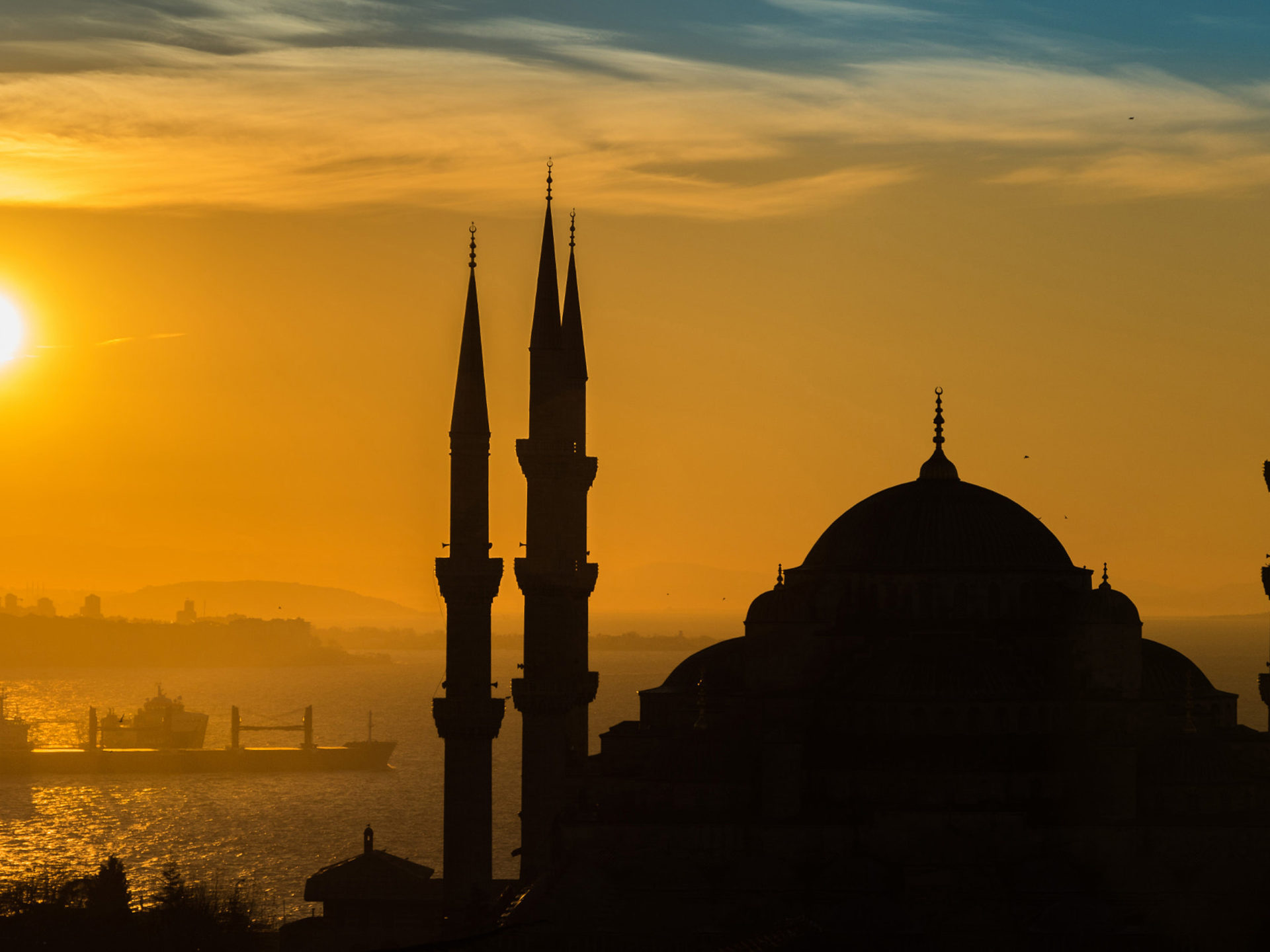 Sunnset At Istanbul Sultan Ahmed Mosque Turkish 4k Ultra HD Tv Wallpaper For Desktop Laptop Tablet And Mobile Phones 3840x2400, Wallpaper13.com