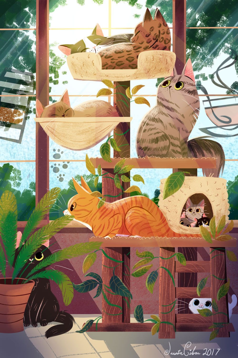 查看此 项目:“Cat Tree Paradise” Gallery 61572137 Cat Tree Paradise. Illustration Art, Cute Art, Illustration
