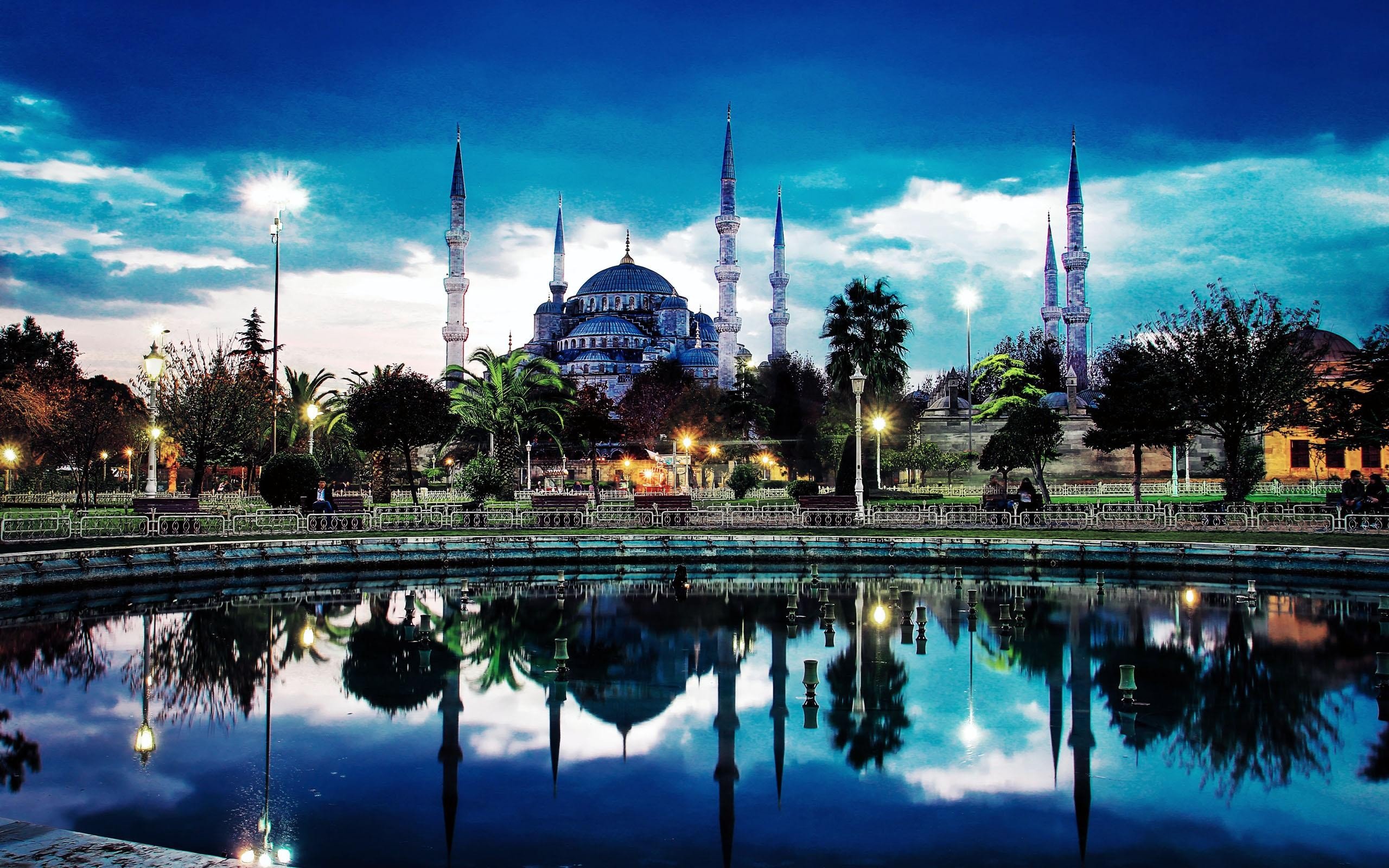 Turkey, Islamic architecture, Reflection, Sultan Ahmed Mosque, Istanbul, Mosques HD Wallpaper / Desktop and Mobile Image & Photo