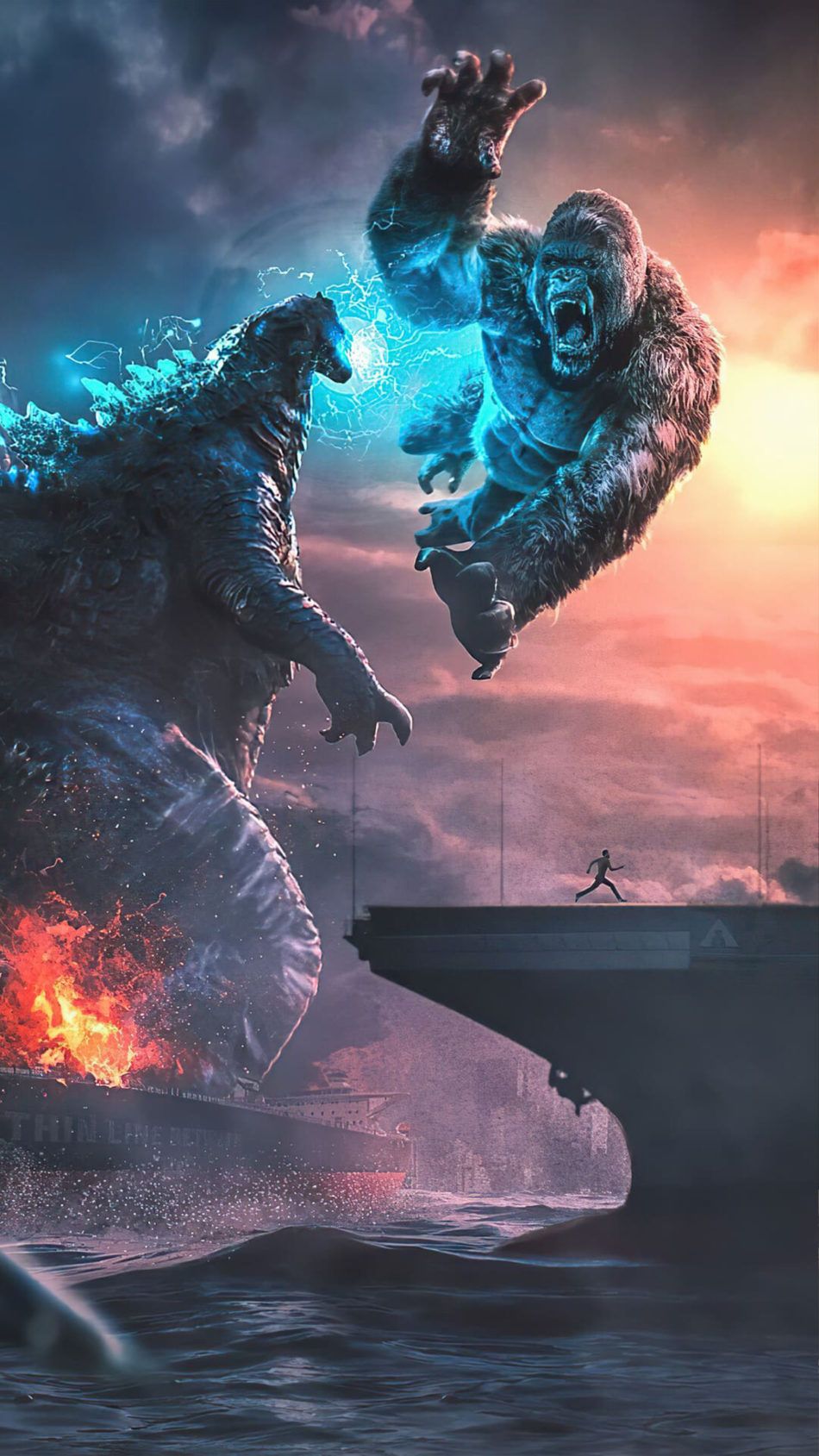 Godzilla Vs Kong Fighting 4K Ultra HD Mobile Wallpaper. Godzilla wallpaper, King kong vs godzilla, Godzilla vs kong