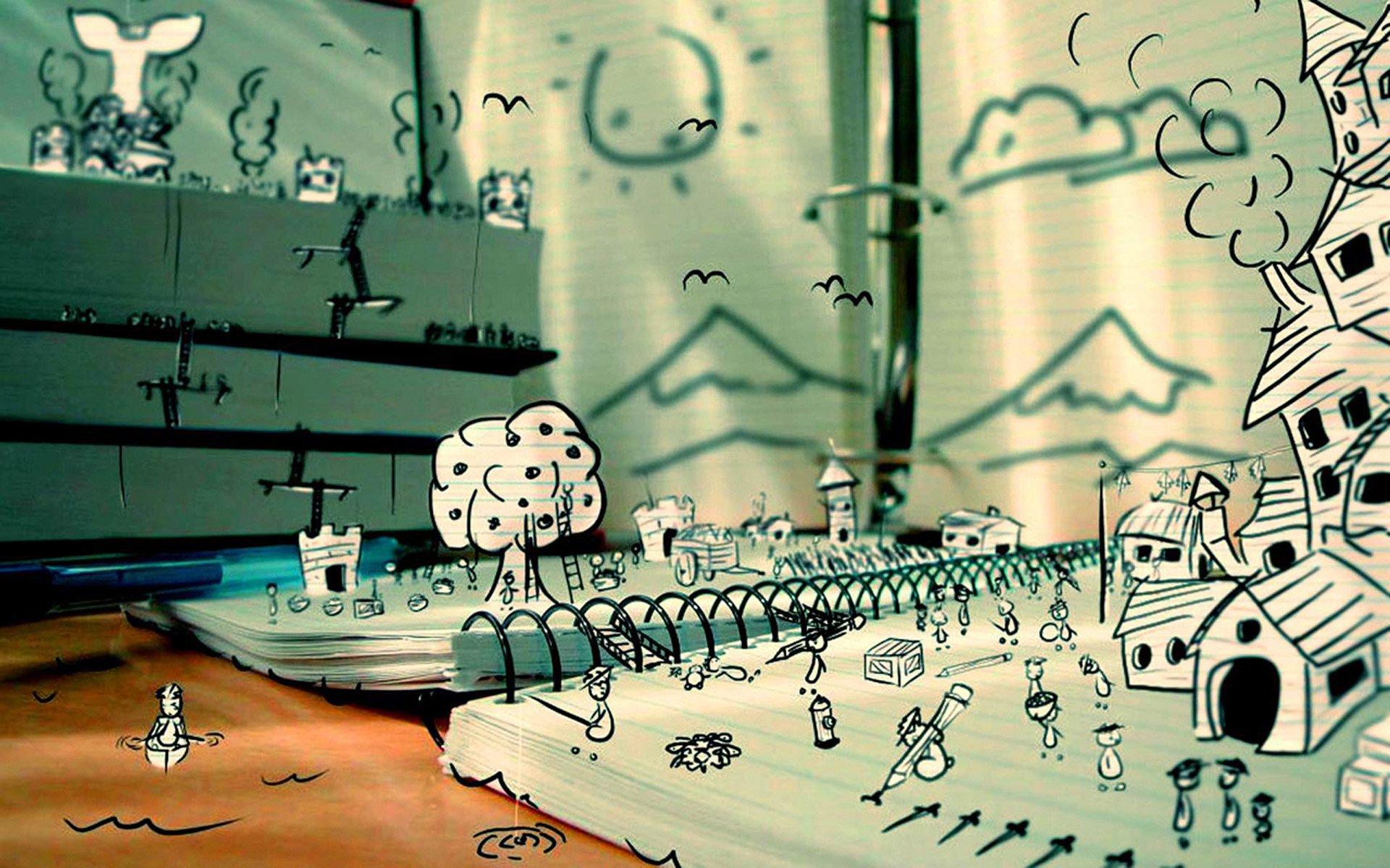 doodle art wallpaper, illustration, games, drawing, art