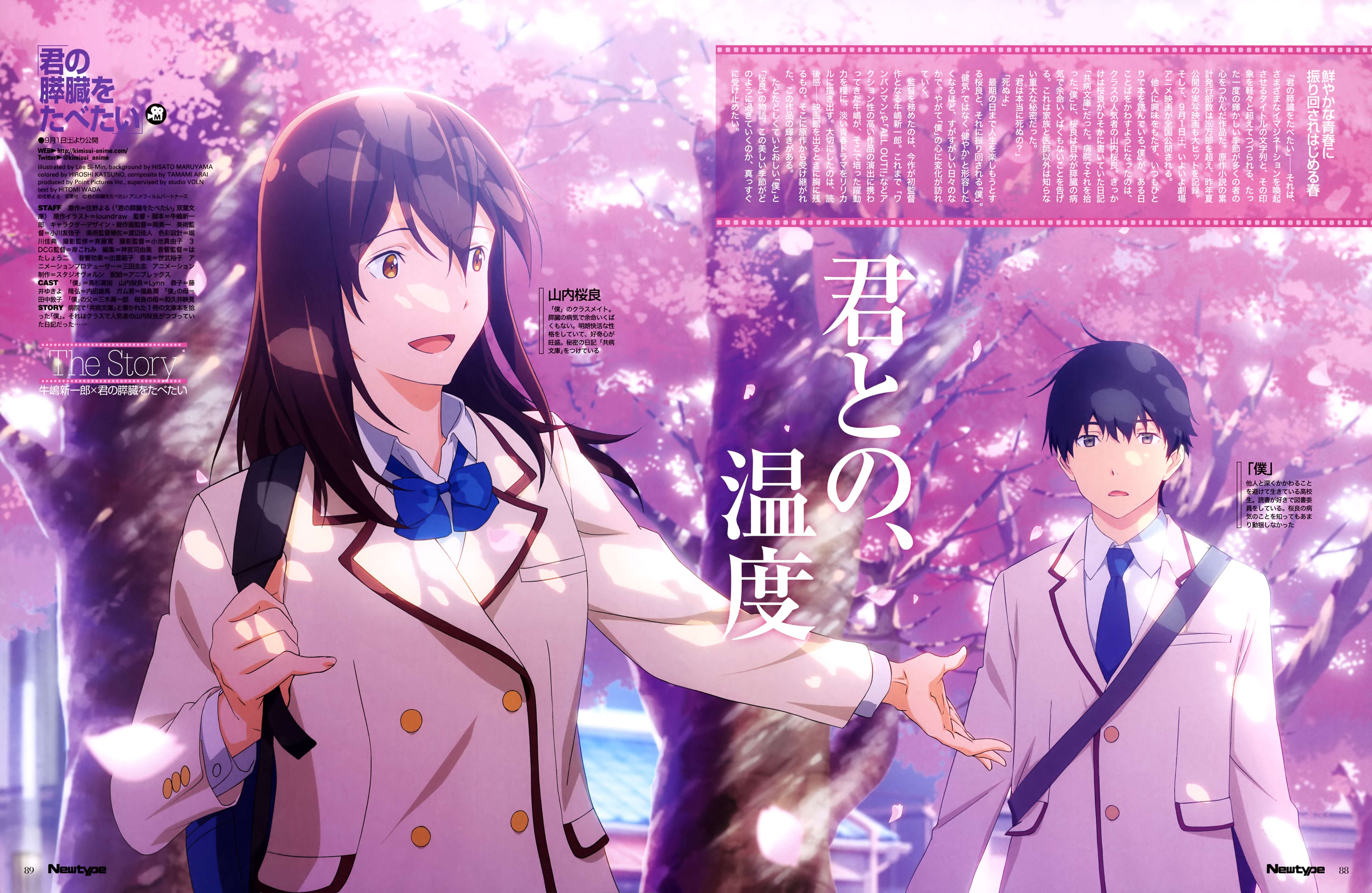 Kimi No Suizou Wo Tabetai Wallpaper HD