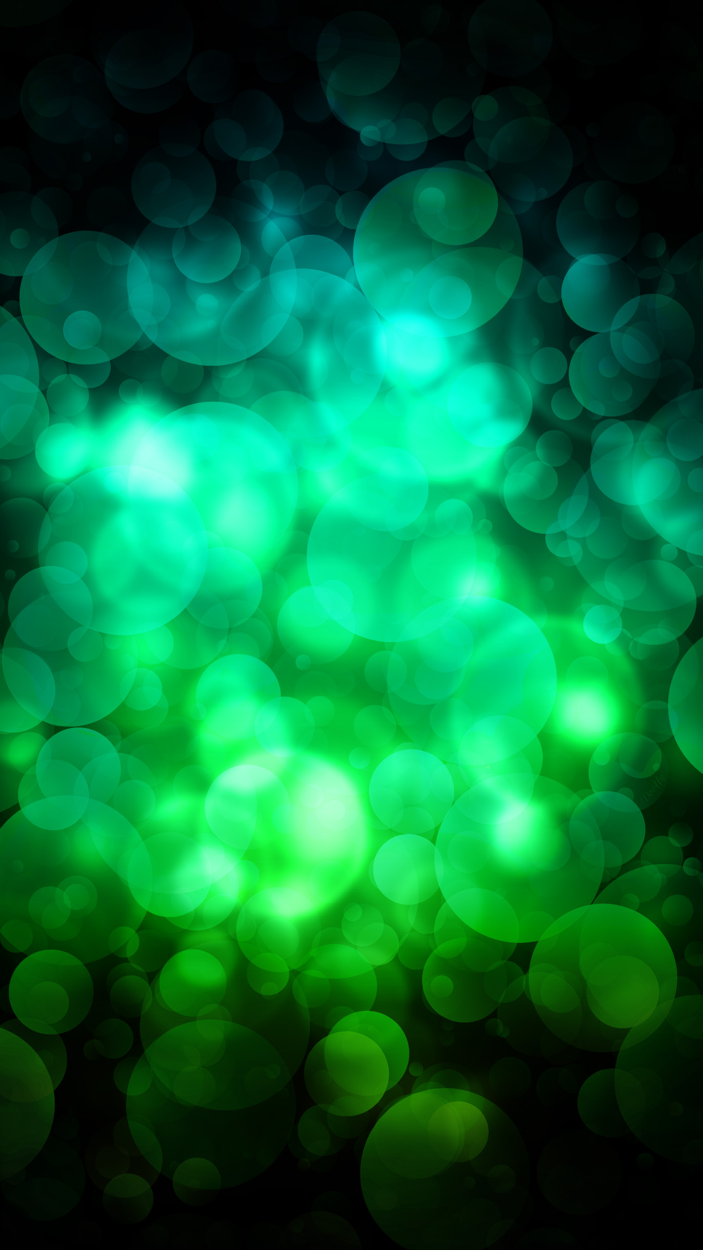 qhd phone wallpaper, green, light, turquoise, pattern, technology, circle