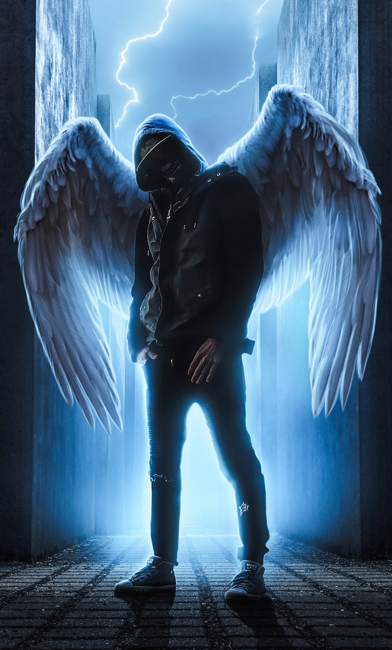 Hoodie Guy With Wings iPhone HD 4k Wallpaper, Image, Background, Photo and Picture