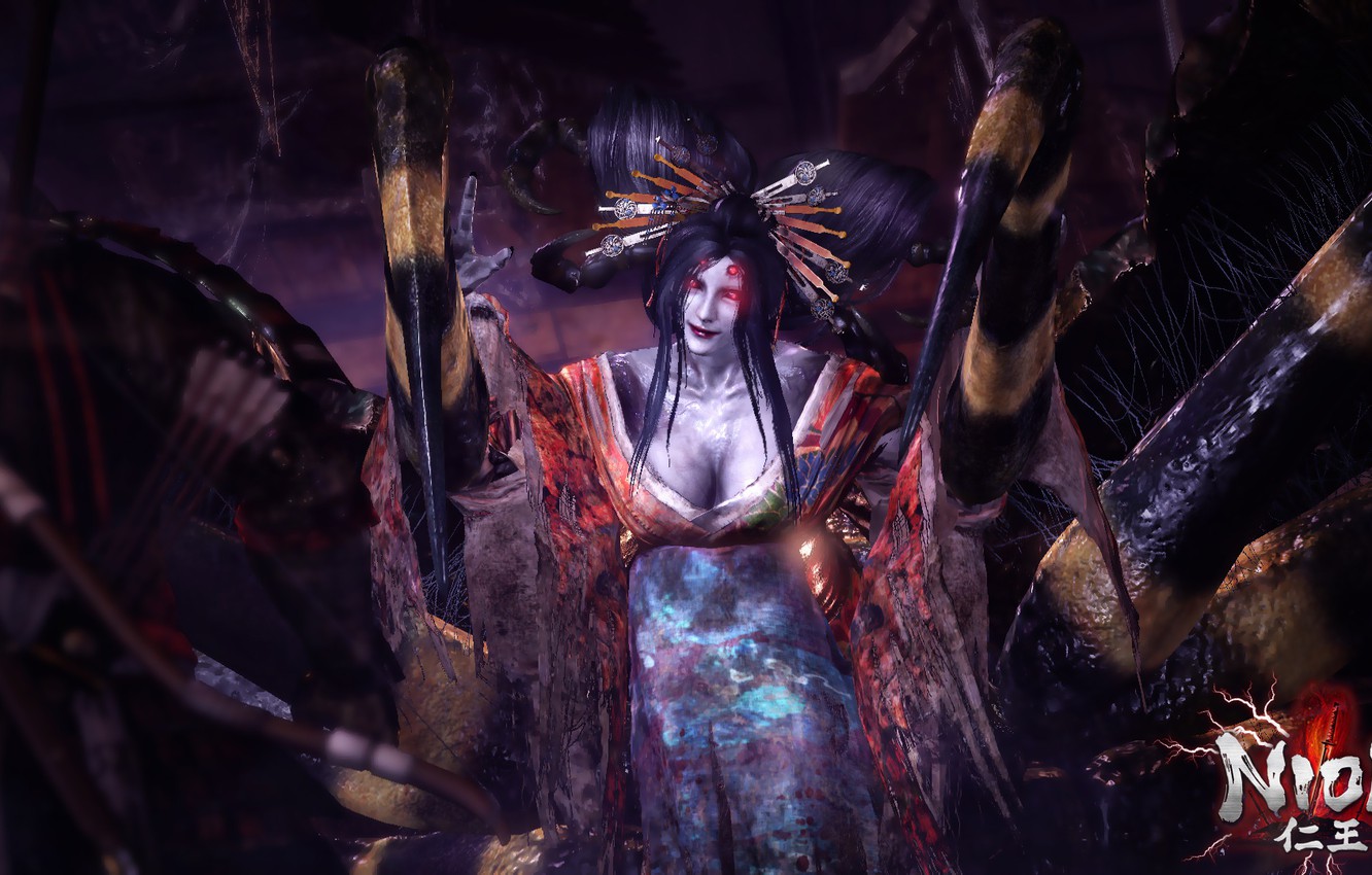 Wallpaper woman, the game, spider, the demon, spider, nioh image for desktop, section игры
