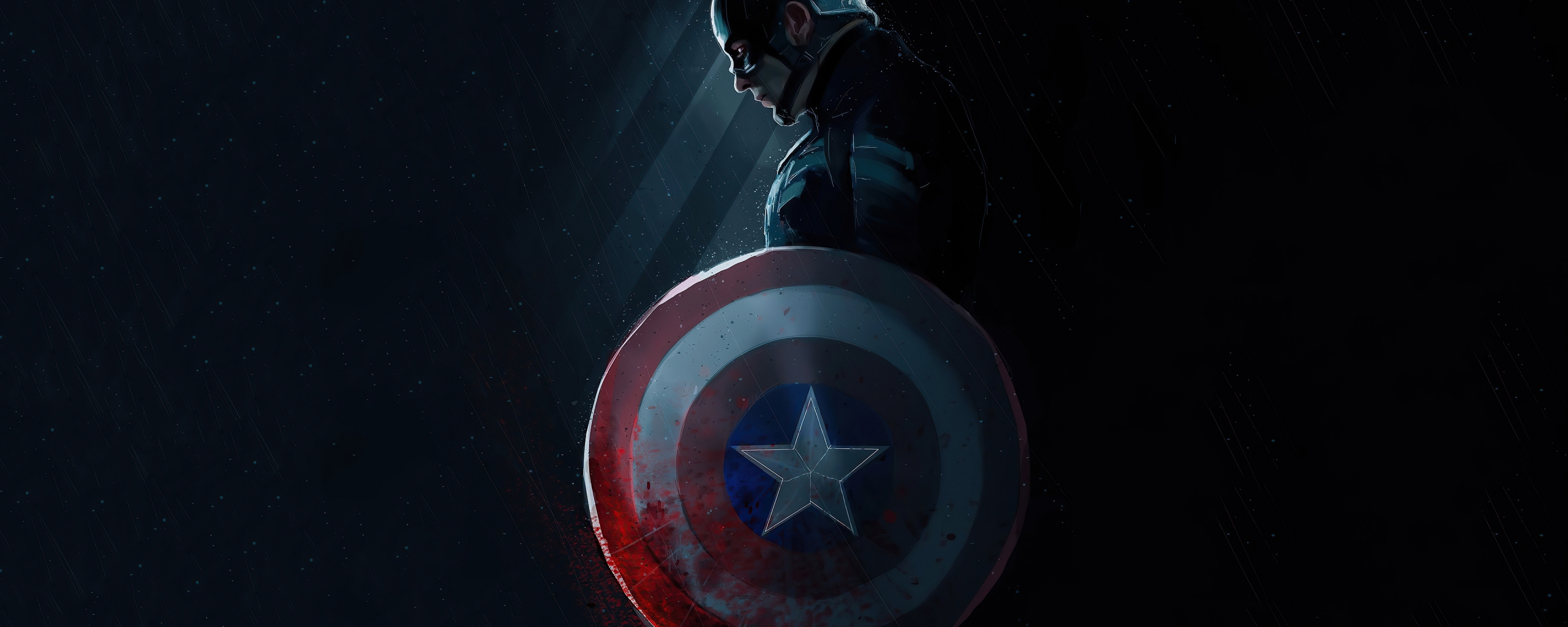 Download 2560x1024 wallpaper dark, captain america, art, 2020, dual wide, wide 21:9, widescreen, 2560x1024 HD image, background, 25737