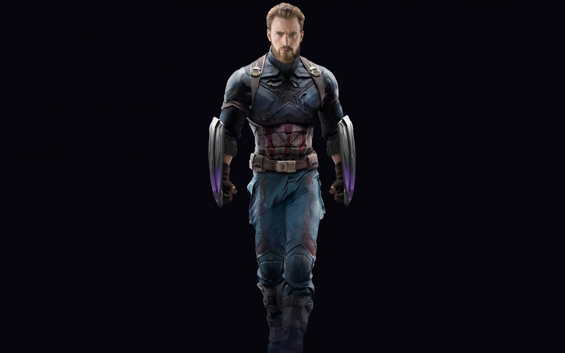Captain America Wallpaper 4K, Avengers: Infinity War, Black Background, Black Dark