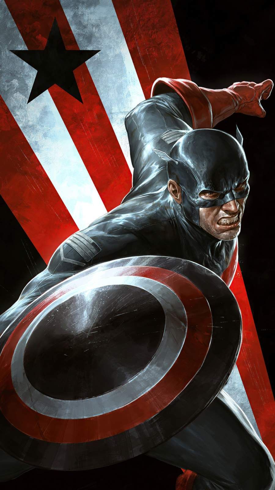 Captain America Dark Shield Wallpaper 4K of Wallpaper for Andriod