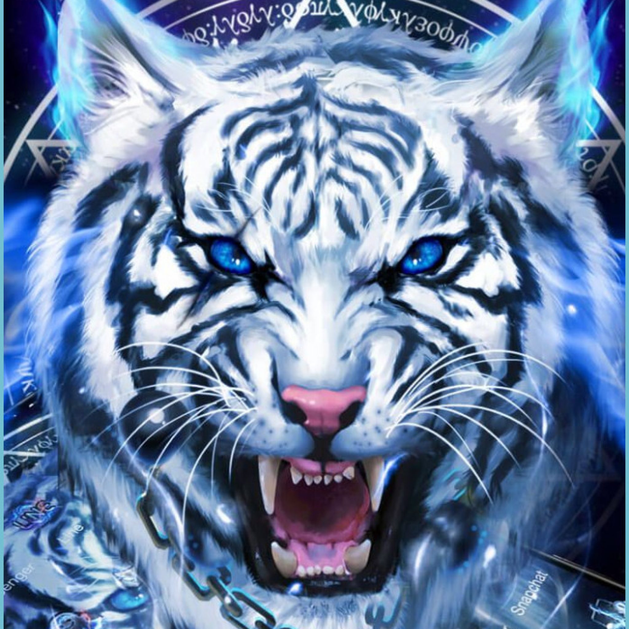 FEARLESS !! Ice Neon Tiger Wallpaper Theme