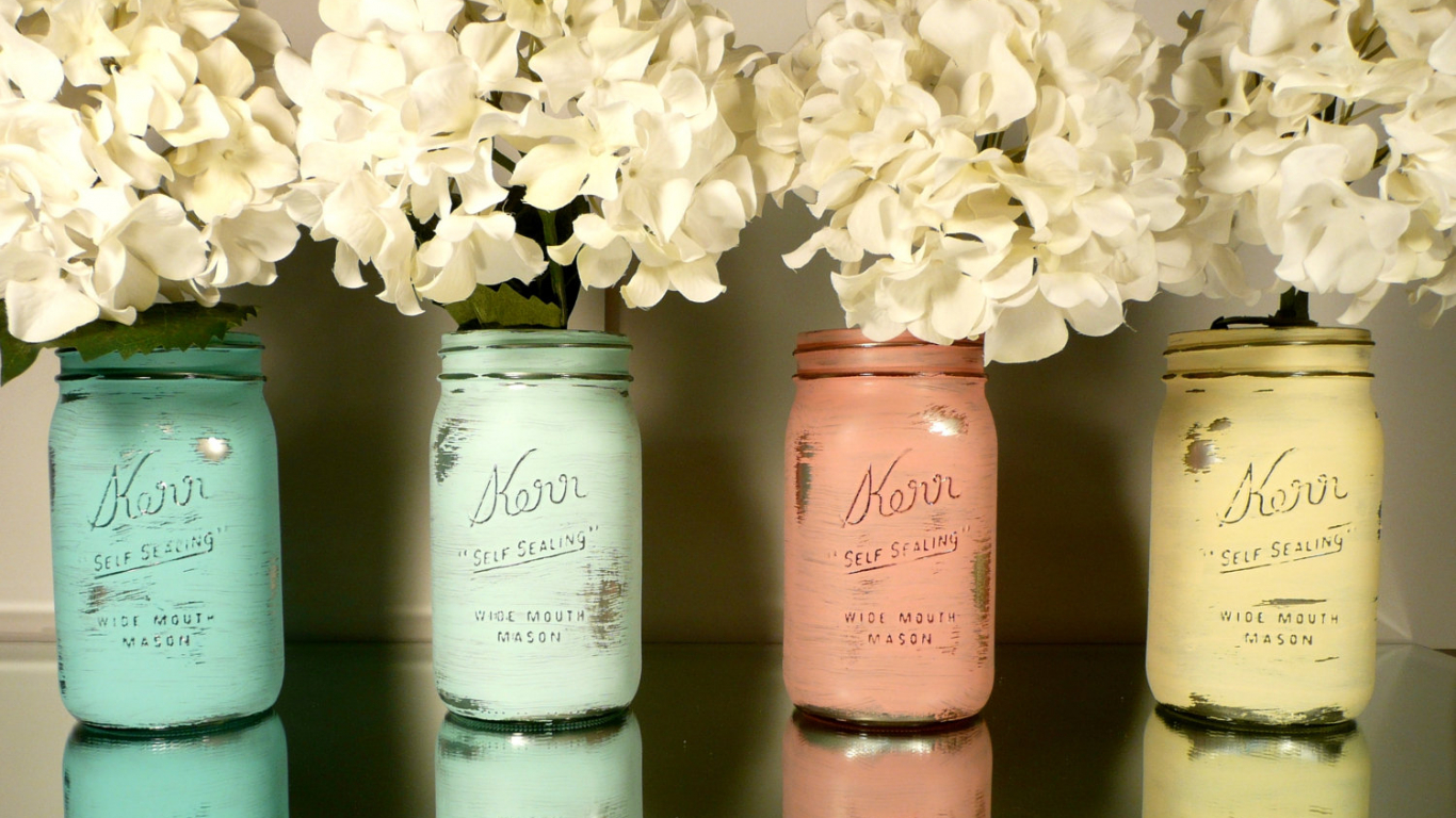 Free download Paint these Mason Jars on the inside and fill them with flowers to [1500x1000] for your Desktop, Mobile & Tablet. Explore Mason Jar Wallpaper. Mason Jar Wallpaper