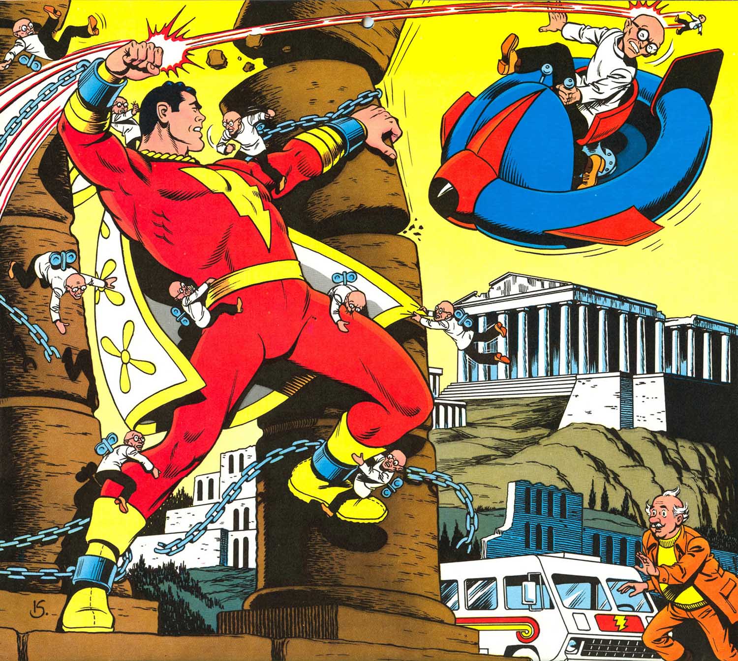 Super DC Calendar for December: Shazam! vs Dr. Sivana Art Community GALLERY OF COMIC ART