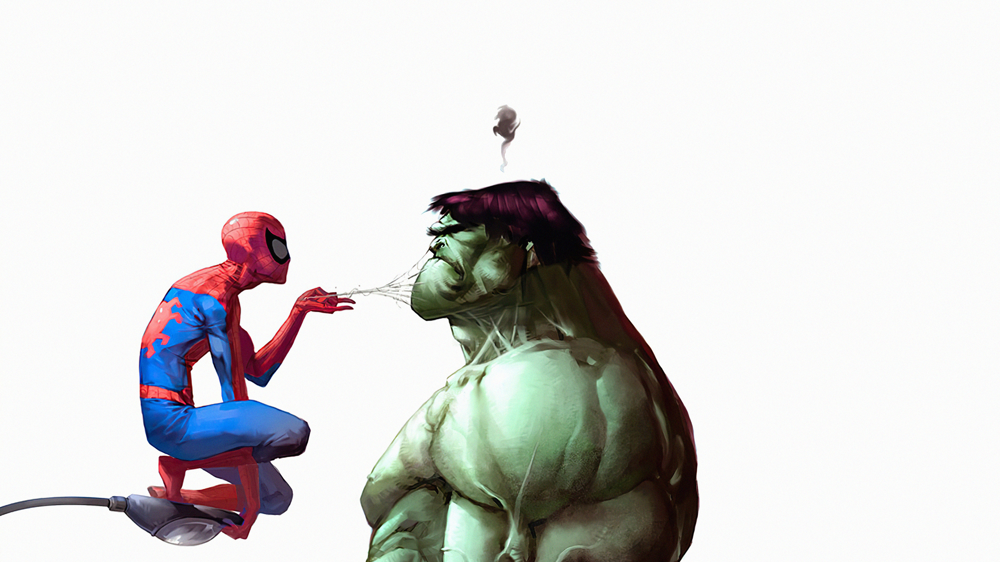 Spiderman Hulk Funny 2048x1152 Resolution HD 4k Wallpaper, Image, Background, Photo and Picture