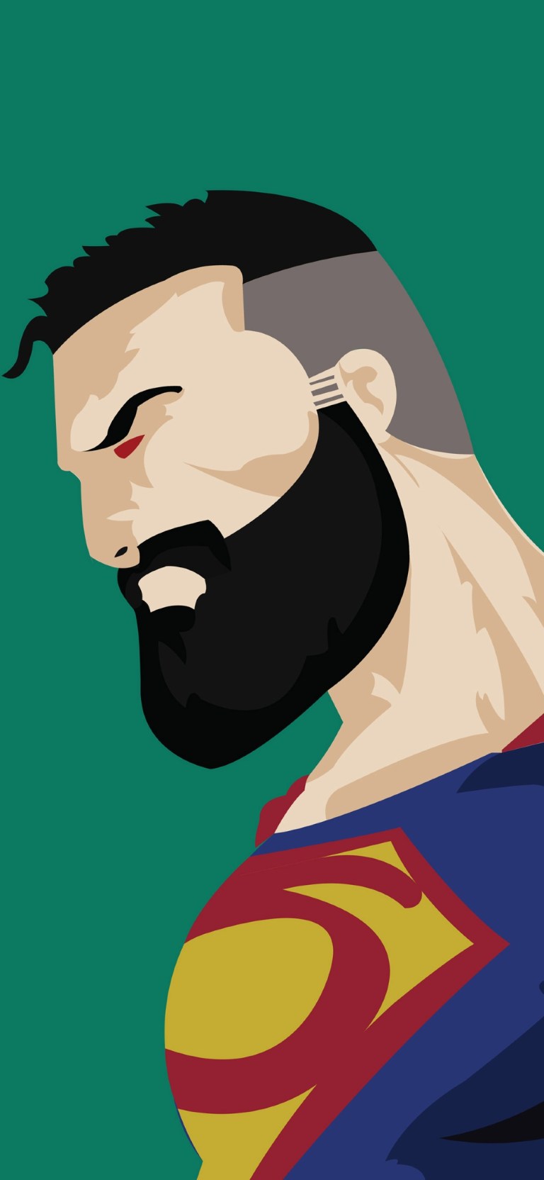 Superman Beard Superhero Funny Android 4K Wallpaper Download