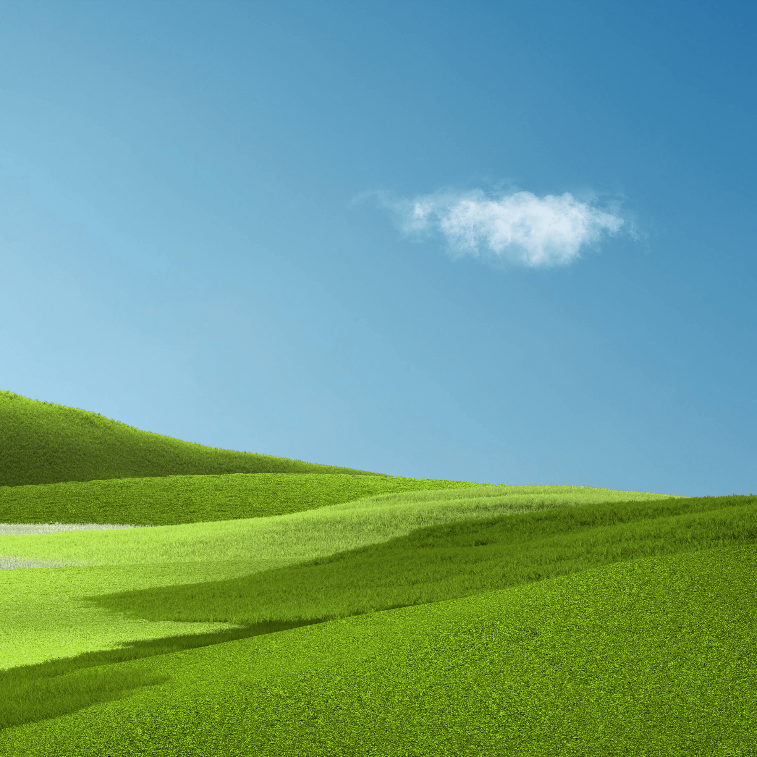 Aesthetic Wallpaper 4K, Landscape, Grass field, Green Grass, Clear sky, Nature