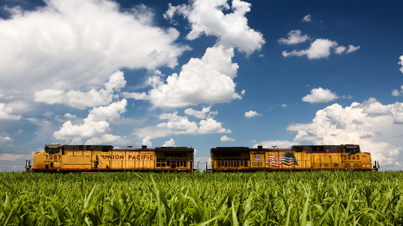 Download Wallpaper Locomotives GE AC4400CW (Union Pacific) (1366x768). The Wallpaper, photo