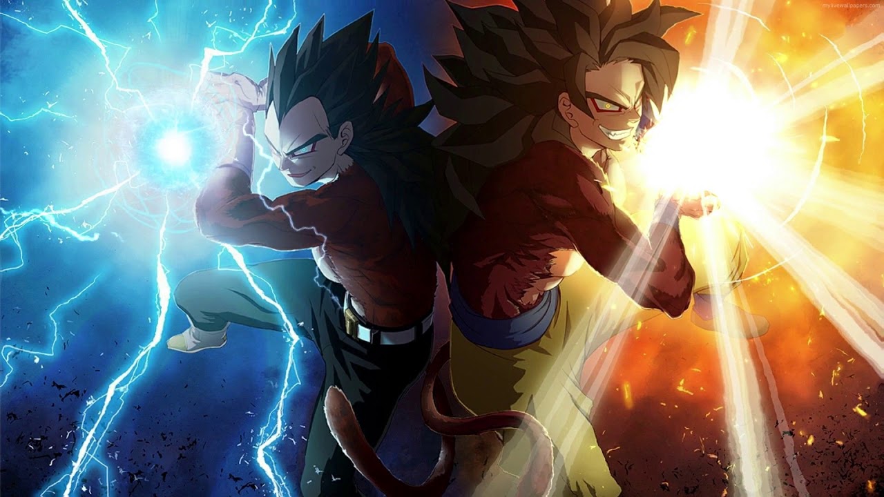 Anime Wallpaper PC and Mobile. Goku & Vegeta Super Saiyan 4 ball GT. David Live Wallpaper