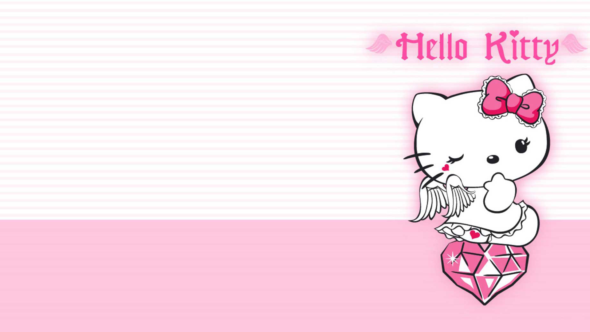 White Hello Kitty With Diamond In White