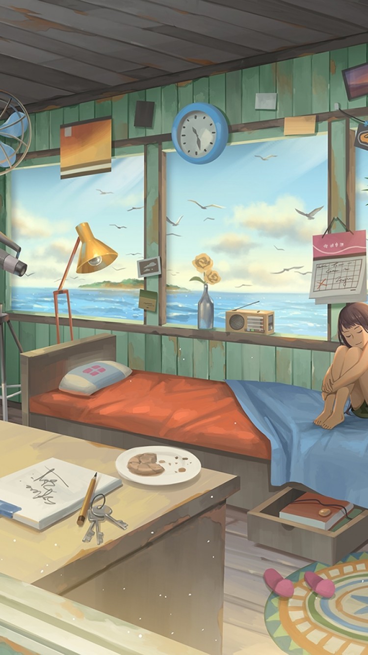 Download Room Ocean Relax Anime Girl Sailing Days Anime Wallpaper Phone