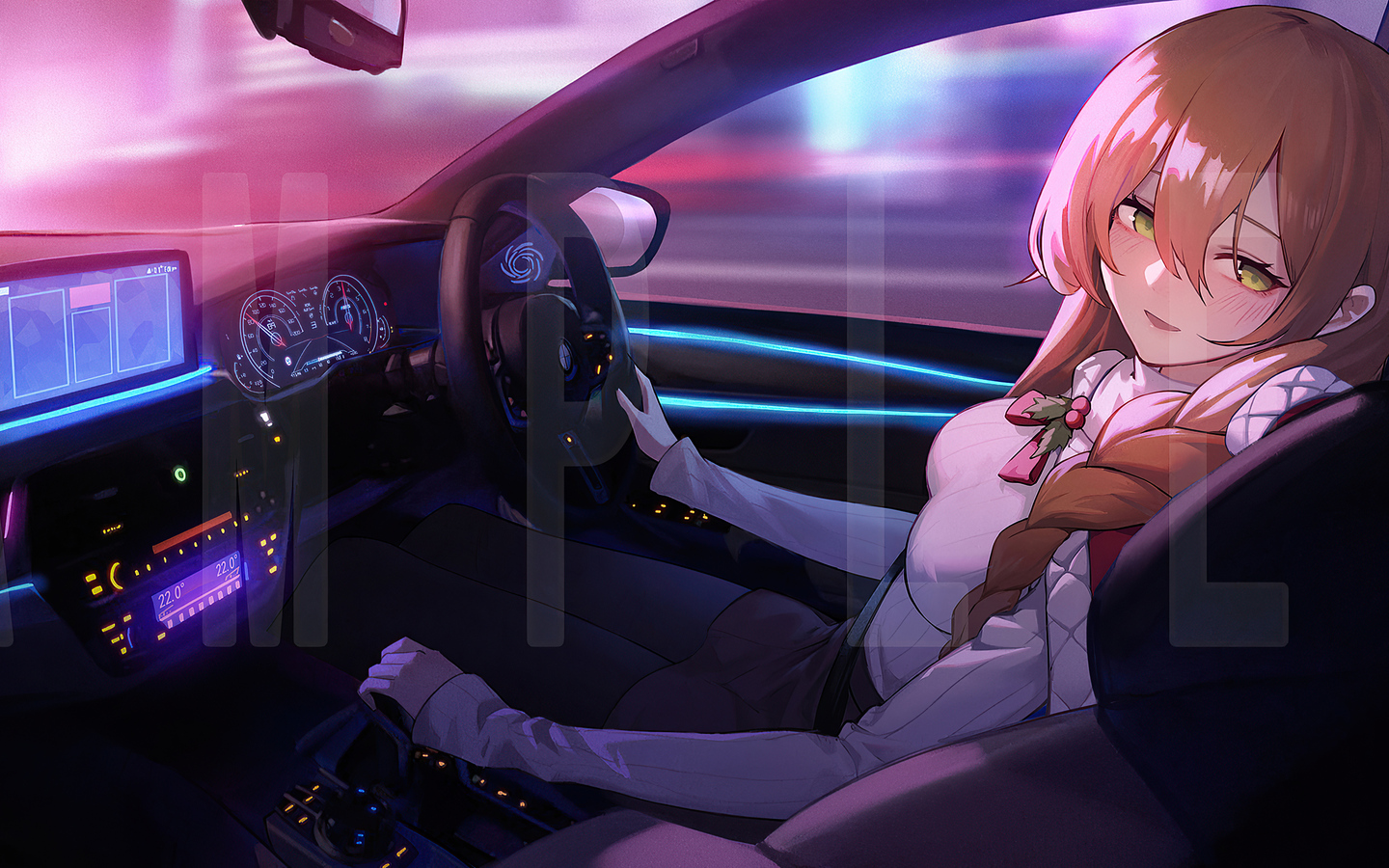 Anime Girl Relaxing Ride 4k 1440x900 Resolution HD 4k Wallpaper, Image, Background, Photo and Picture