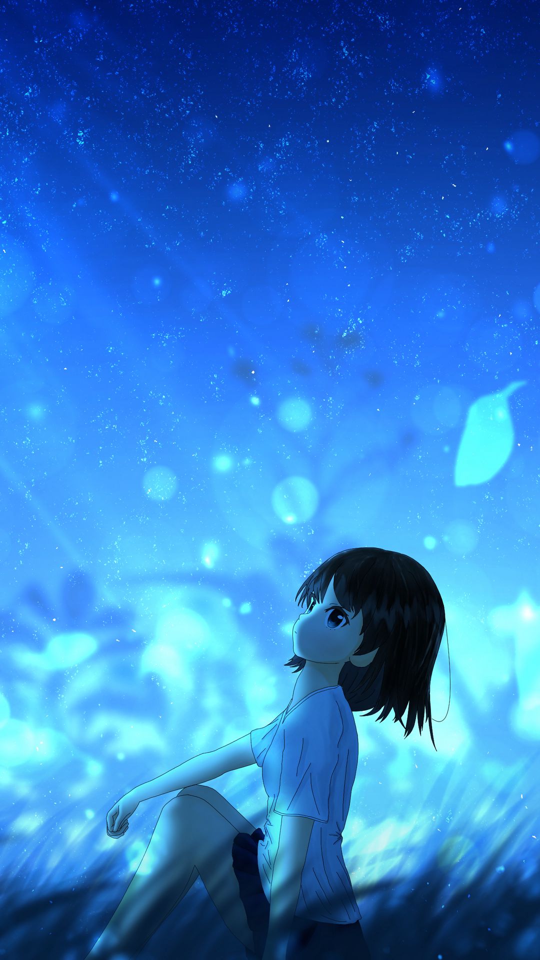 Download wallpaper 1080x1920 anime, girl, leaves, wind samsung galaxy s s note, sony xperia z, z z z htc one, lenovo vibe HD background