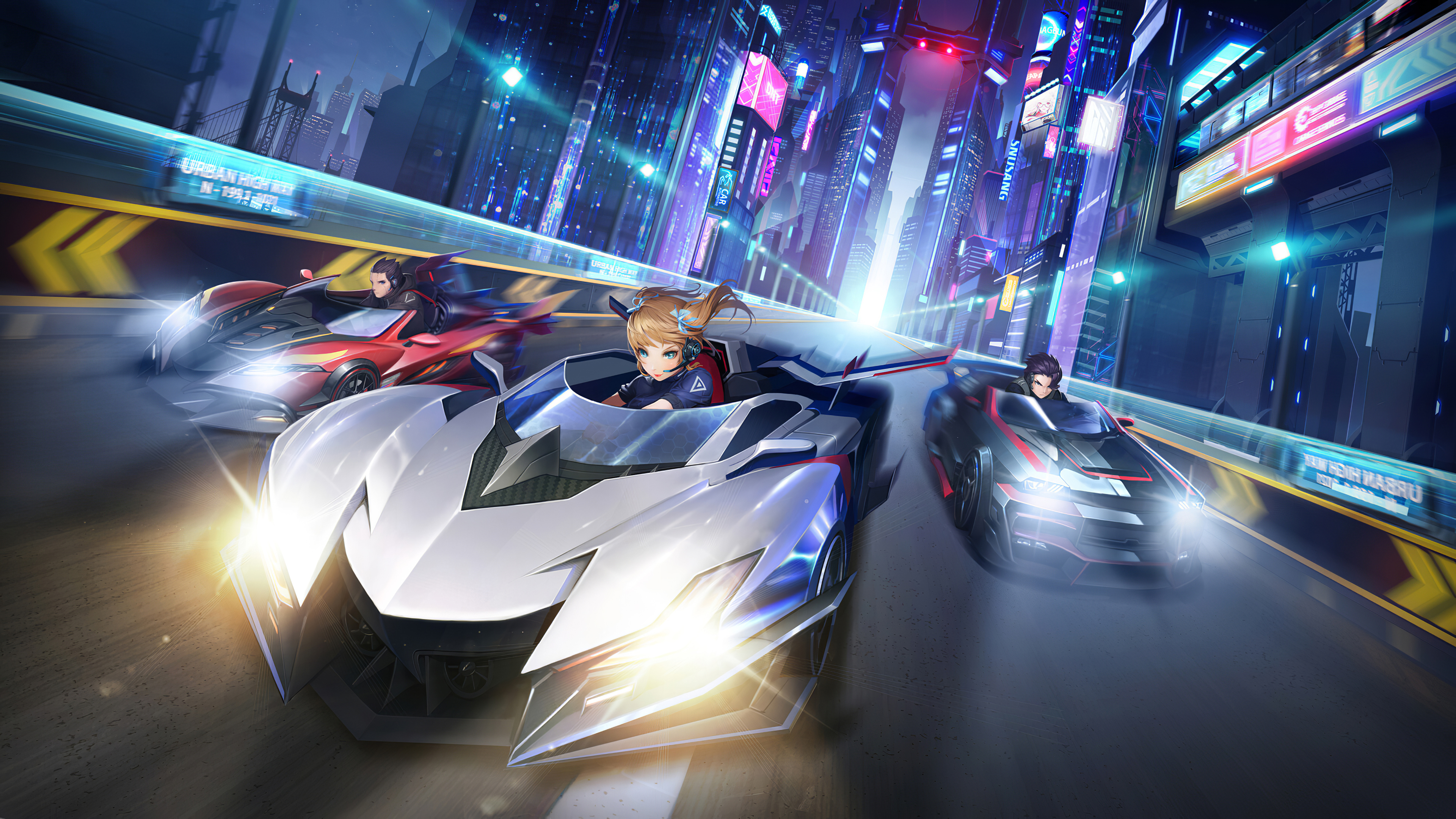 Racing cars anime Wallpaper 4k Ultra HD