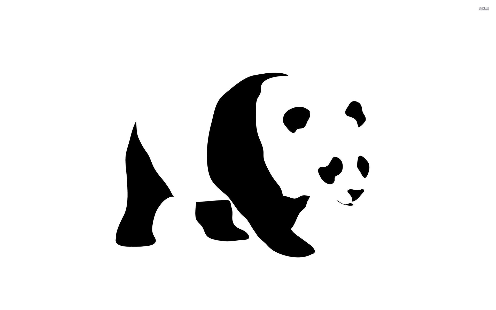 Sad Panda Hidden In The White Background Wallpaper Vector. Desktop Background