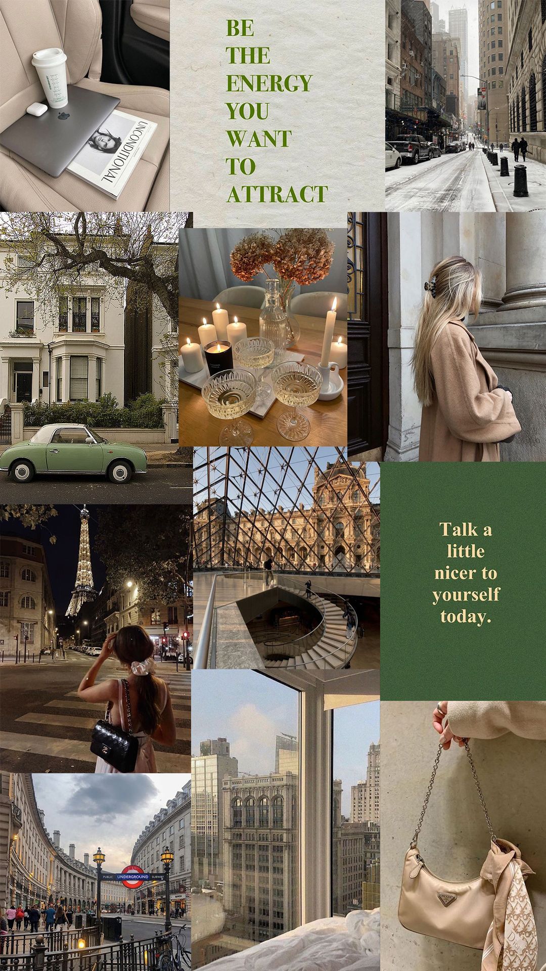 Mood Board. Green aesthetic, Vision board wallpaper, Vision board collage