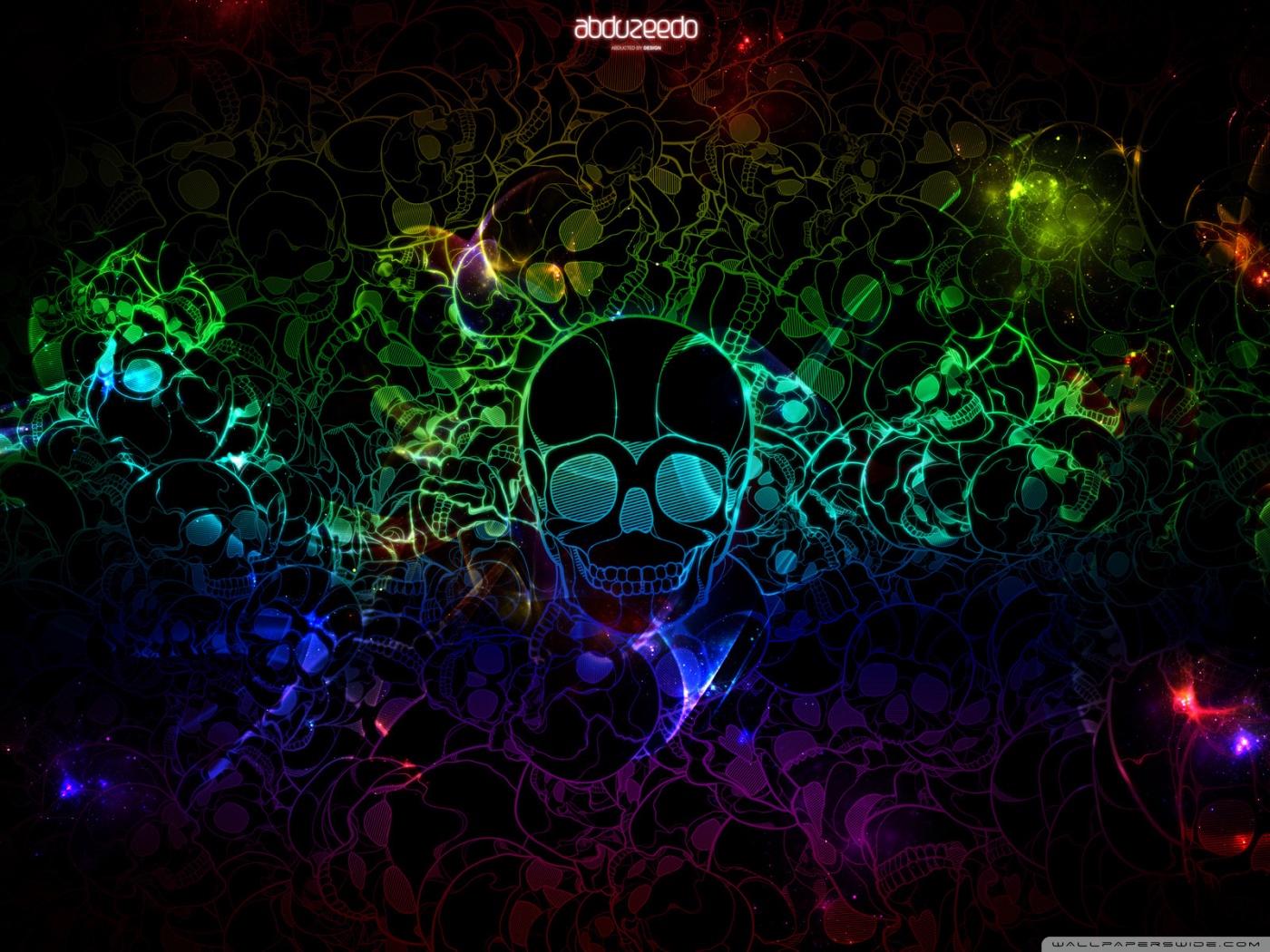 Cool Rainbow Skull Background