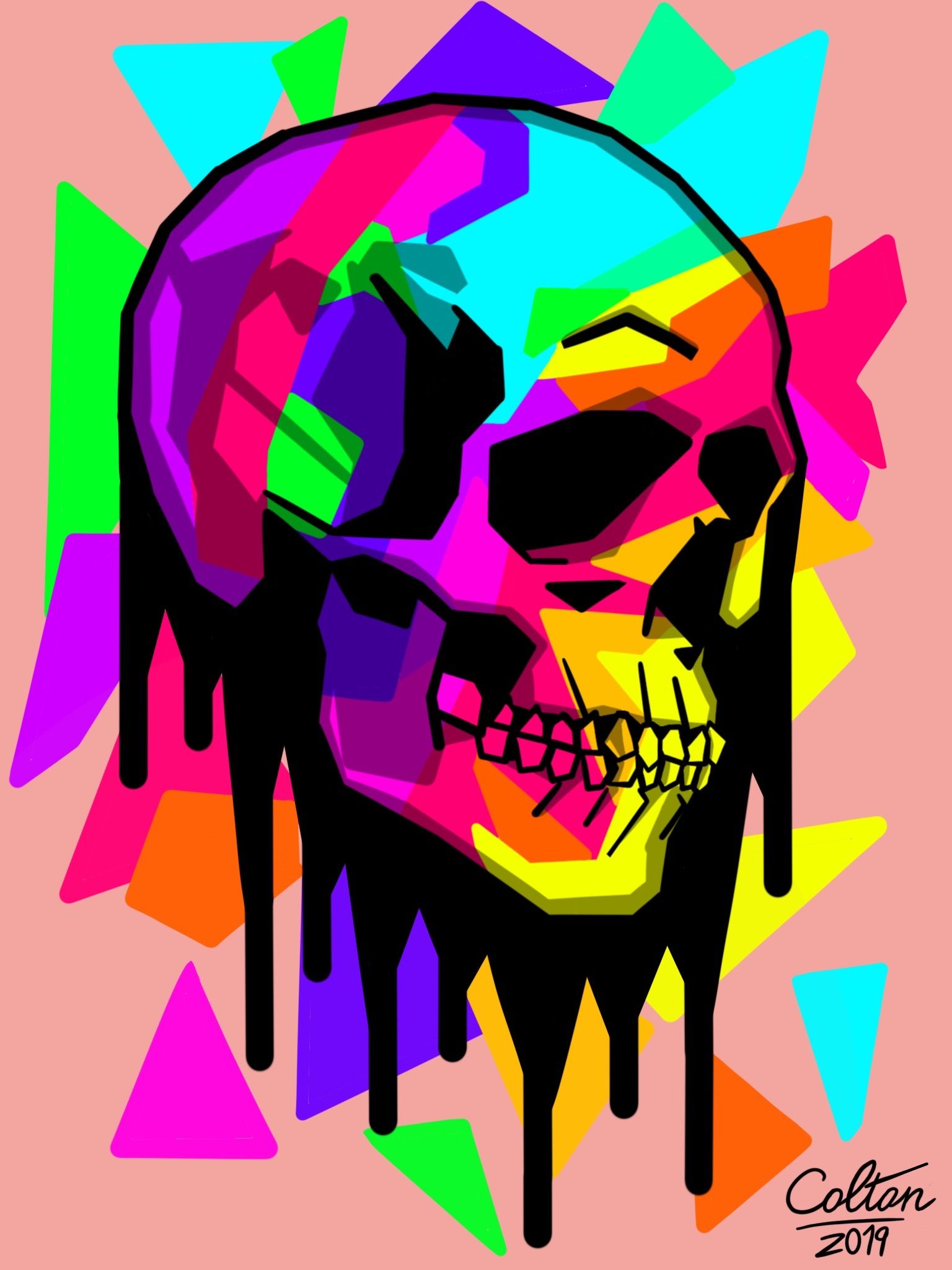 Rainbow skull. Skull wallpaper, Skull artwork, Skulls drawing