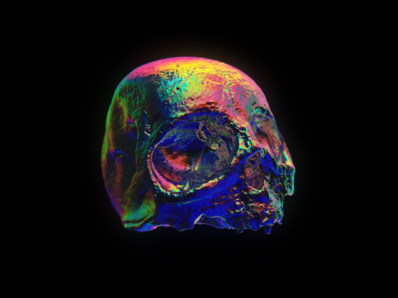 Tuomodesign 3D Rainbow Skull Holographic HD Wallpaper
