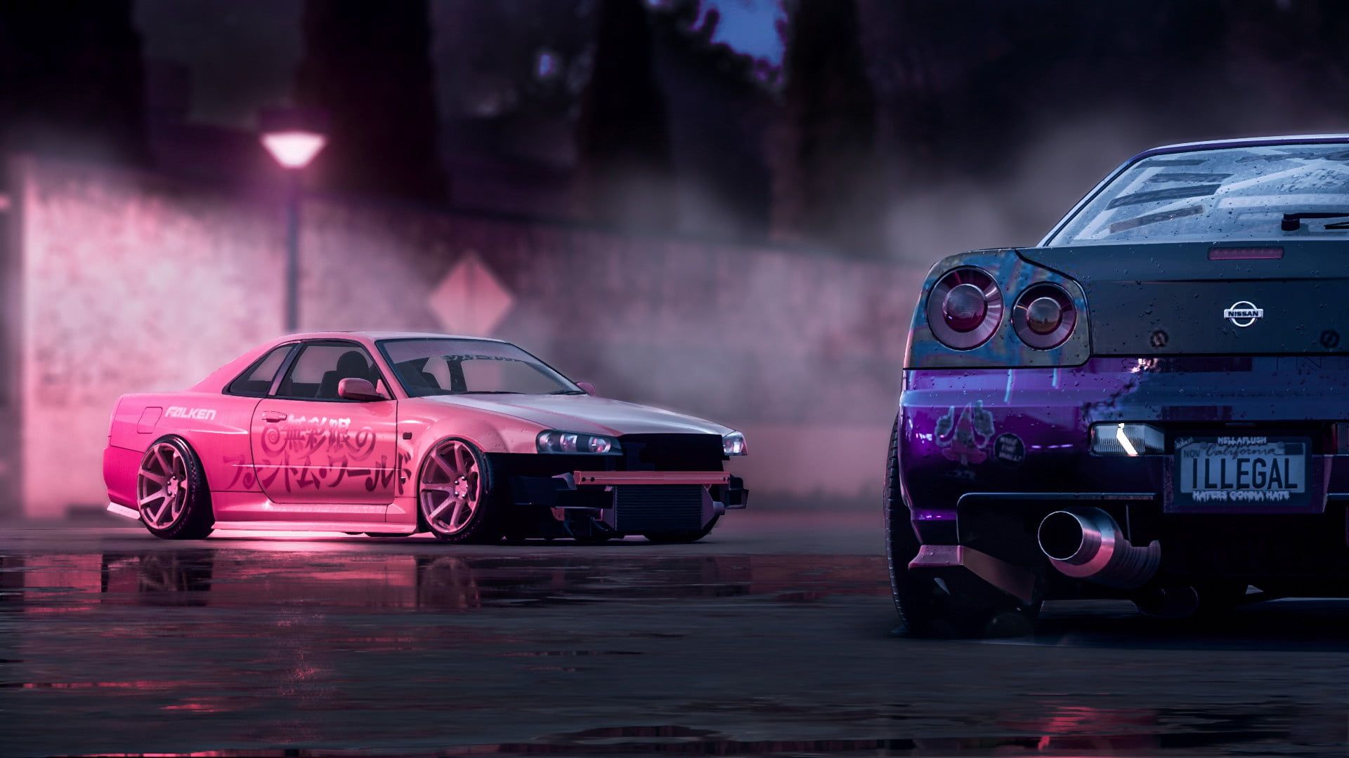 black Nissan car #Pink #Nissan #Drift #Car #Purple #Skyline #R34 P # wallpaper #hdwallpaper #desktop. Car wallpaper, Sports car wallpaper, Nissan skyline