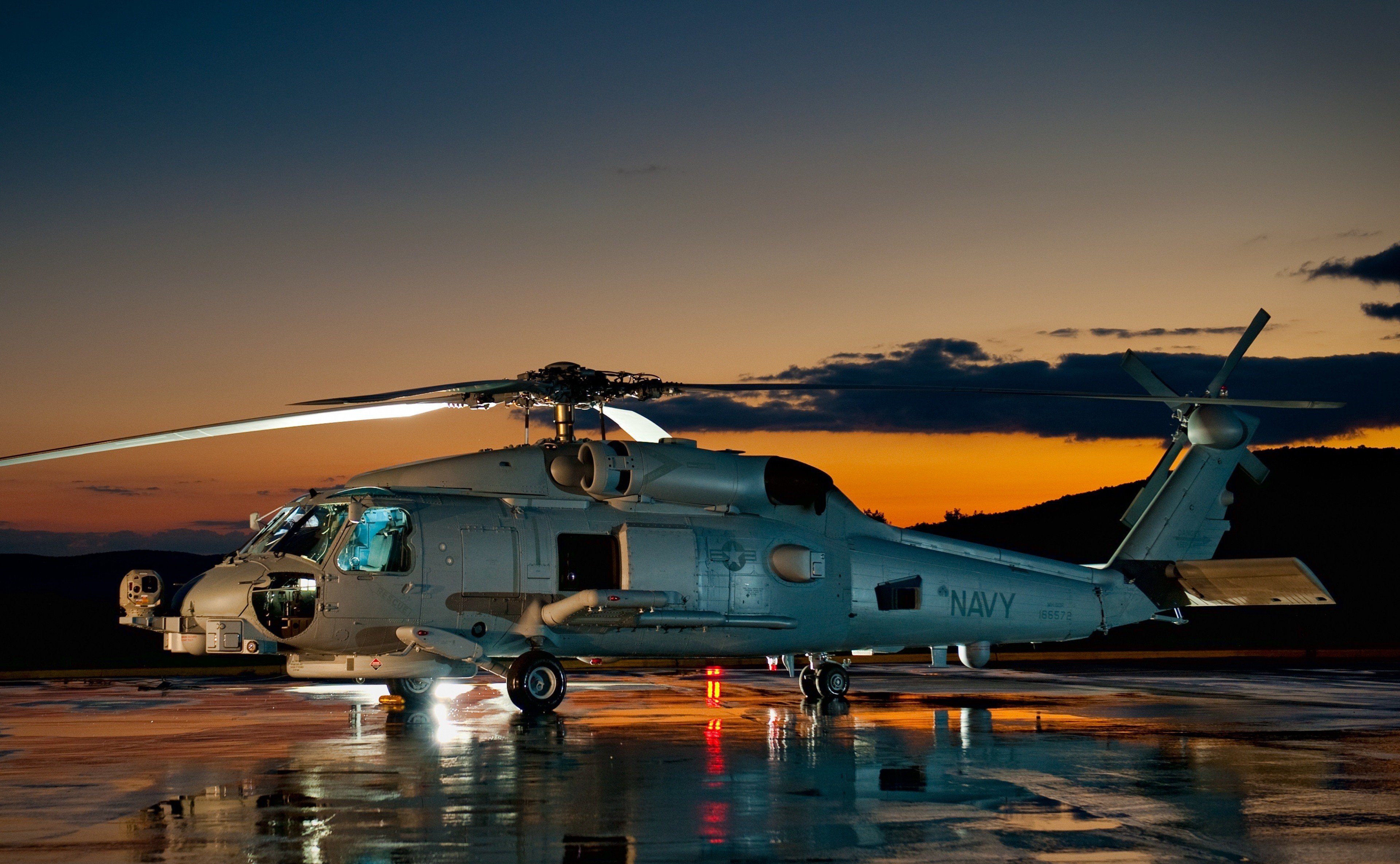 Wallpaper, vehicle, photography, United States Navy, aircraft, helicopters, dusk, Sikorsky UH 60 Black Hawk, air force, aviation, atmosphere of earth, helicopter rotor, rotorcraft, military helicopter 3839x2369