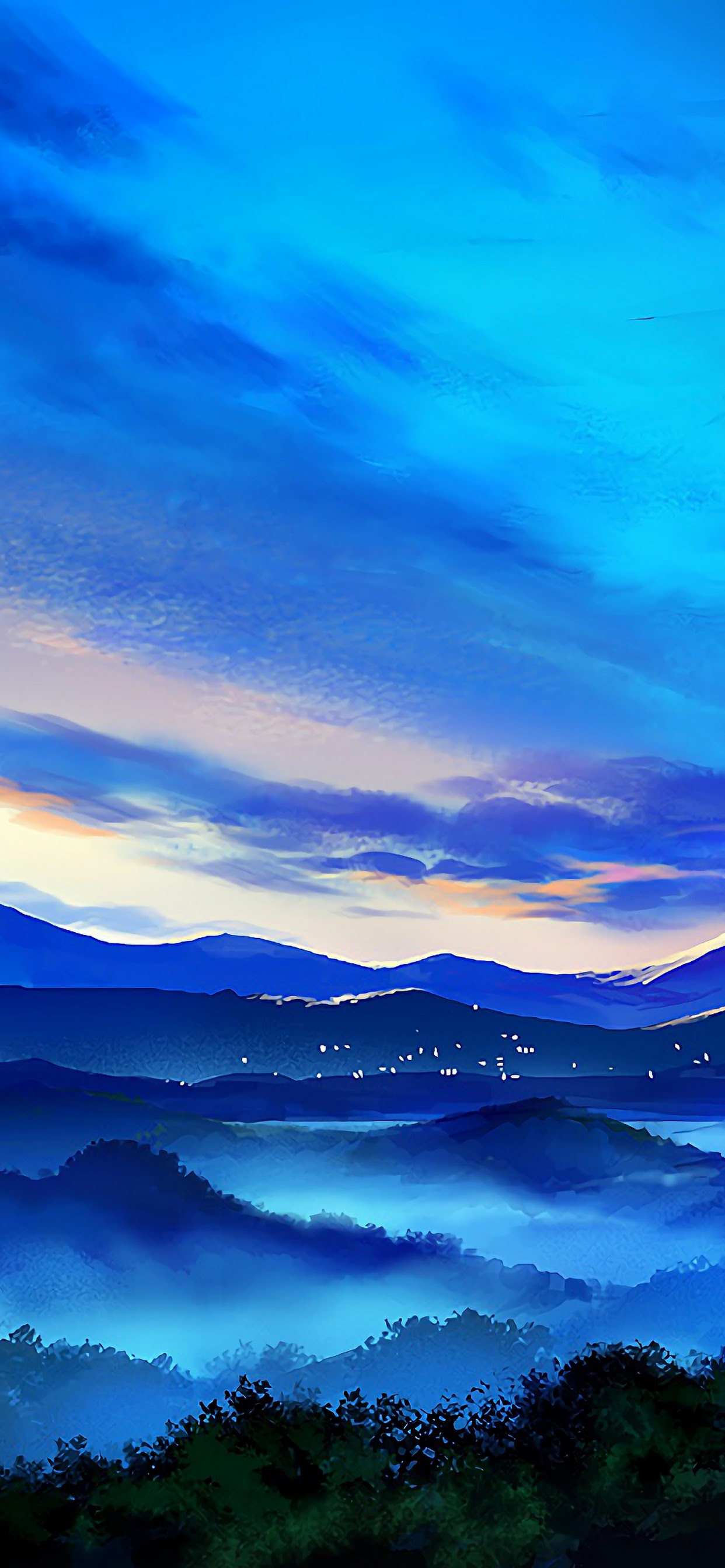 Anime Mountain Landscape Sunrise Scenery 4k Uhdpaper HD Wallpaper