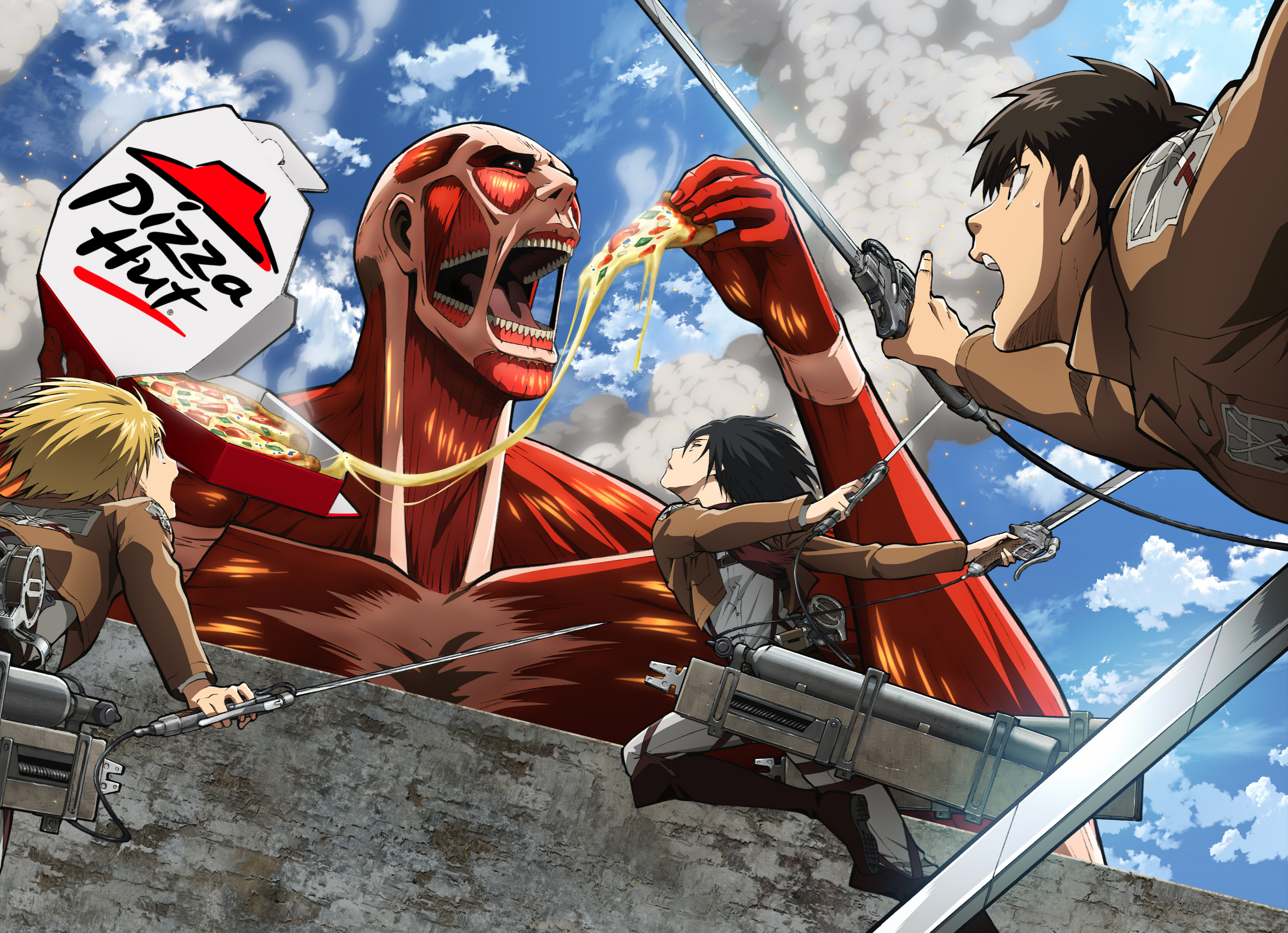 Shingeki no Kyojin (Eren Yeager, Mikasa Ackerman, Armin Arlert, Bertolt Hoover)