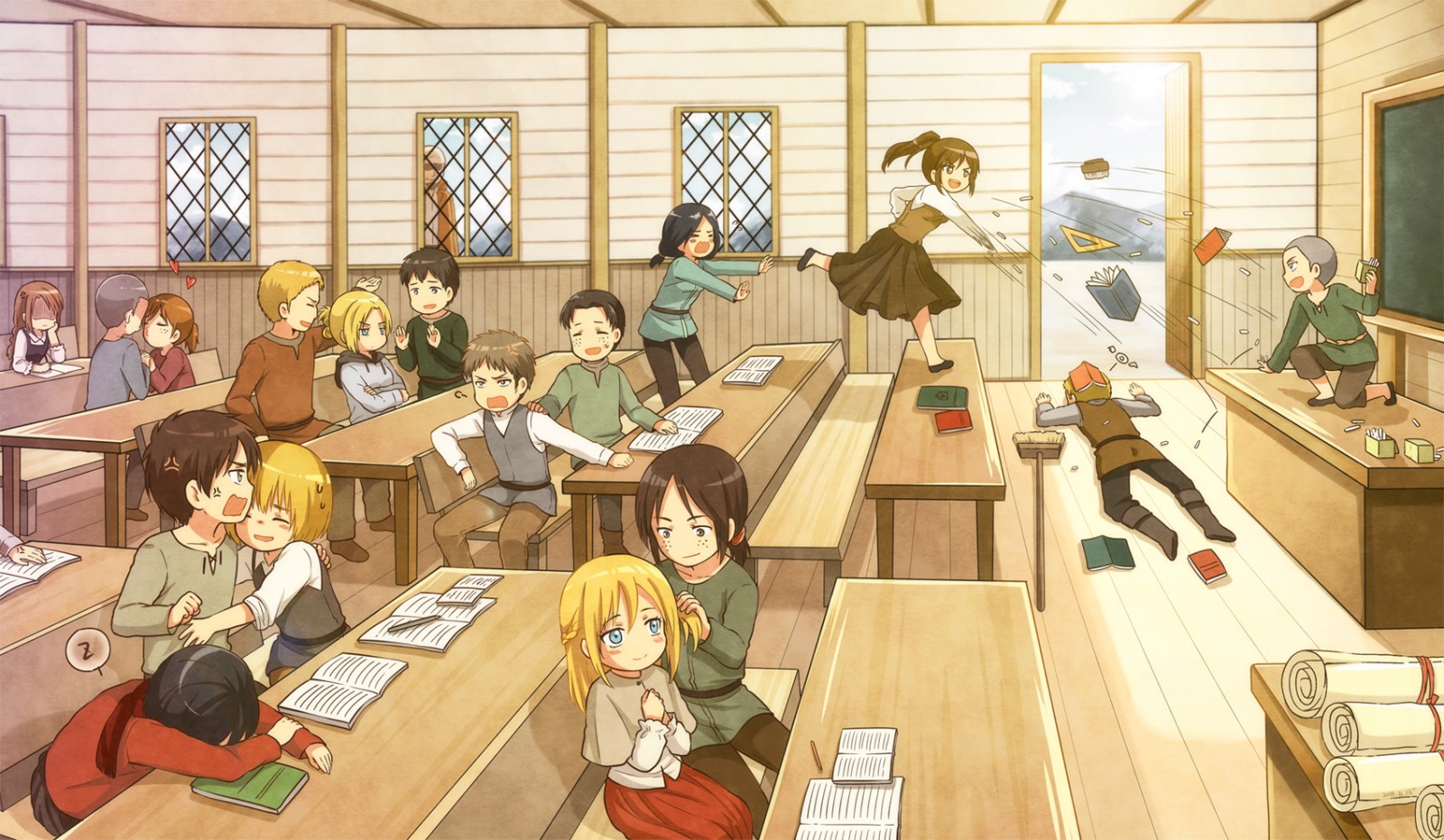 Wallpaper, Shingeki no Kyojin, Mikasa Ackerman, Annie Leonhart, Ymir, Historia Reiss, Eren Jeager, Armin Arlert, Connie Springer, Marco Bodt, Reiner Braun, Blouse Sasha, Bertholdt Hoover 1700x990