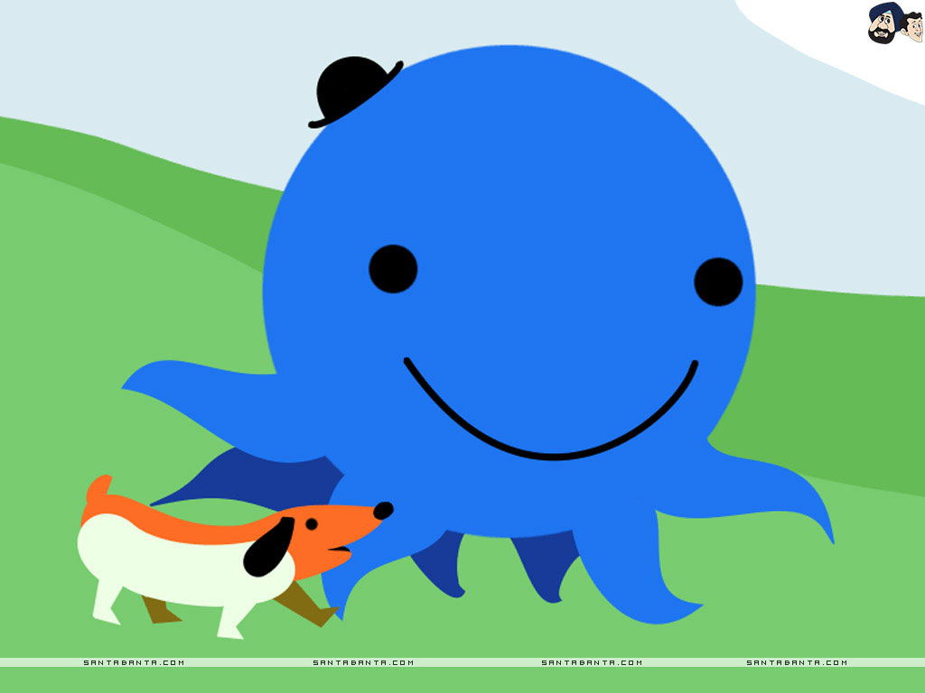 Cartoon characters `Oswald` and his pet dog `Weenie`