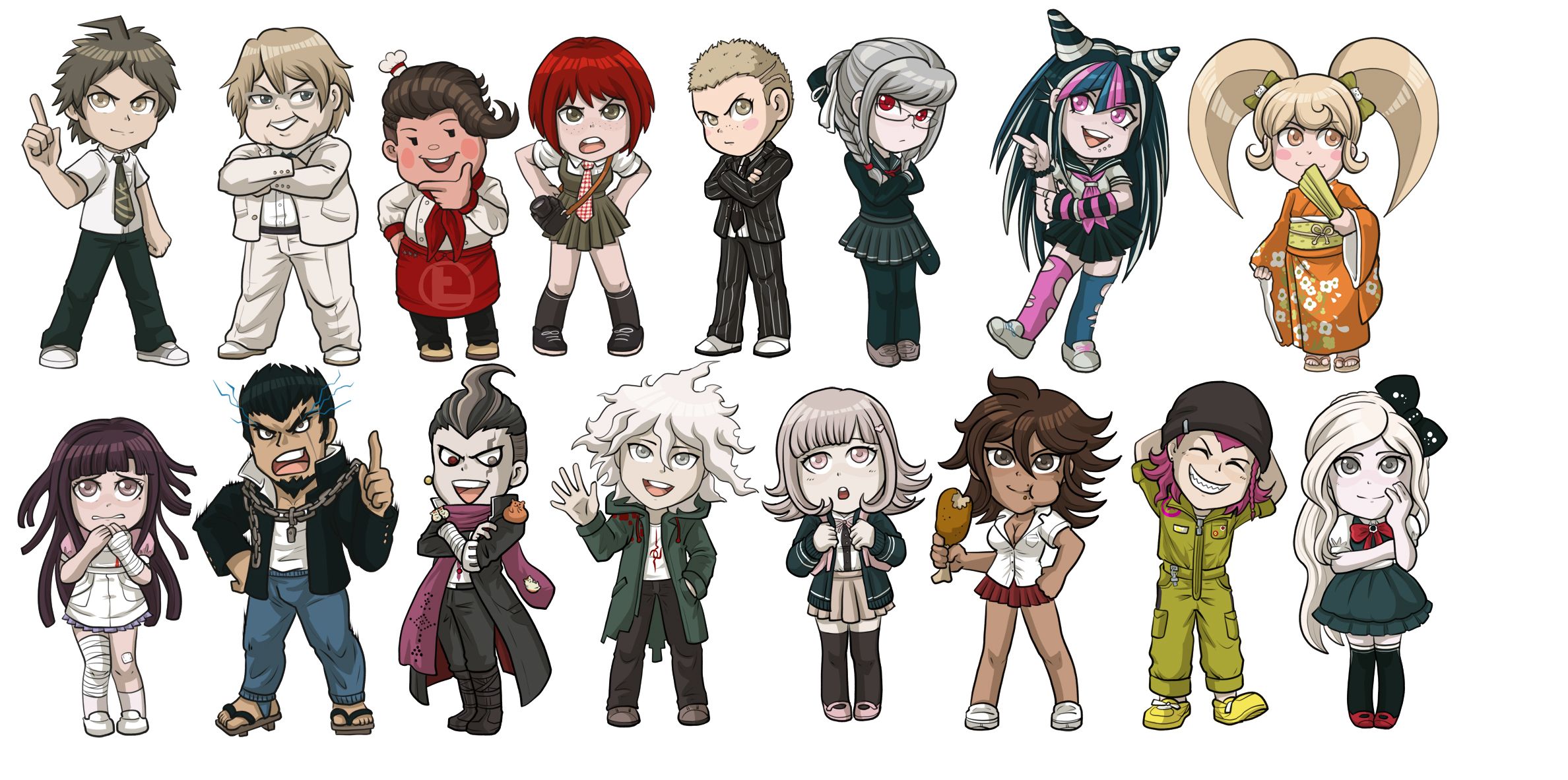 Danganronpa Charms: Set 2. Danganronpa, Mahiru koizumi, Byakuya togami