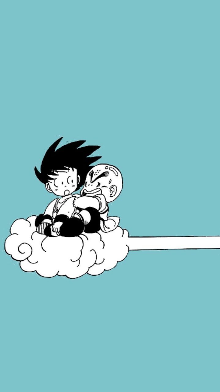 Kid Goku and Krillin on Nimbus- Dragon Ball. Dragon ball artwork, Dragon ball wallpaper, Anime dragon ball super