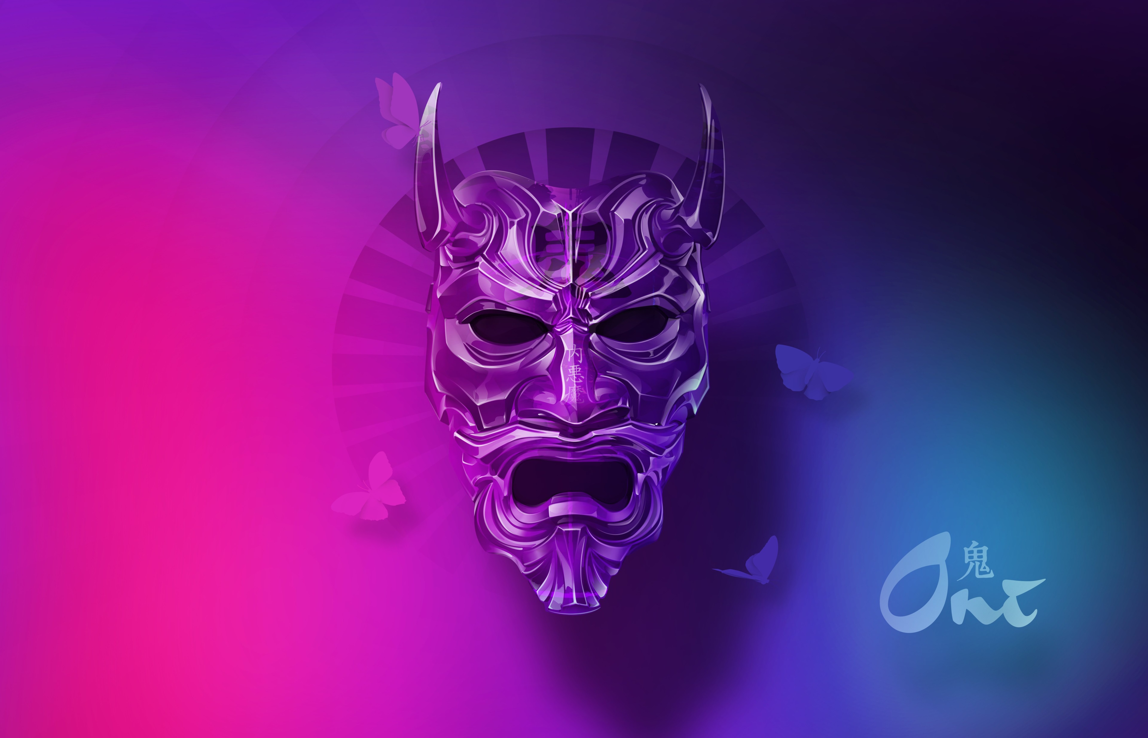 Oni Mask, Demon, Digital Art 4k wallpaper. Mocah HD Wallpaper