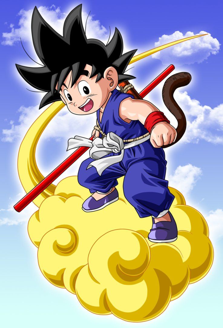 Goku And Flying Nimbus. By Link LeoB. Goku, Dragon Ball Goku, Kid Goku
