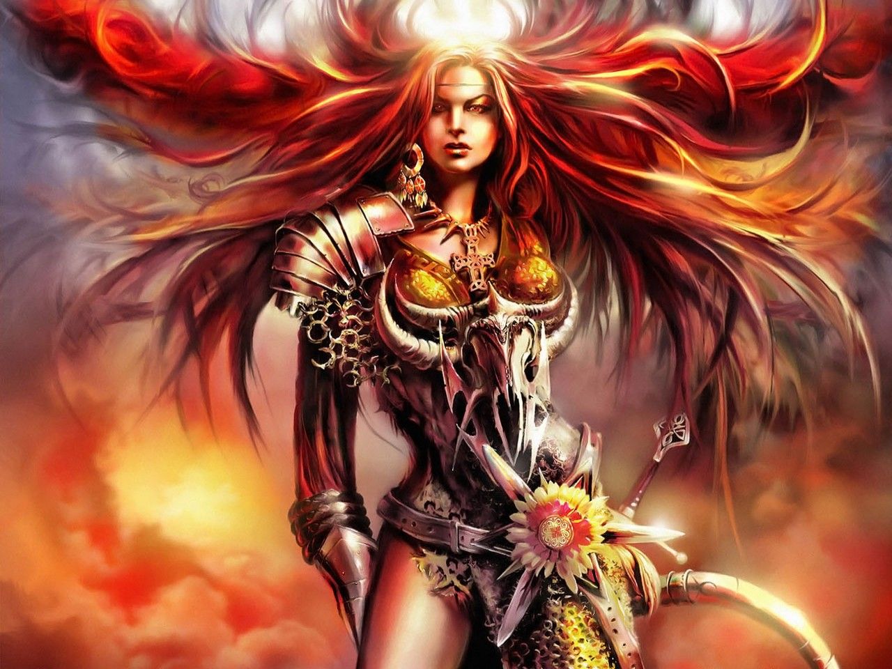 Free Fantasy Warrior Women Wallpaper