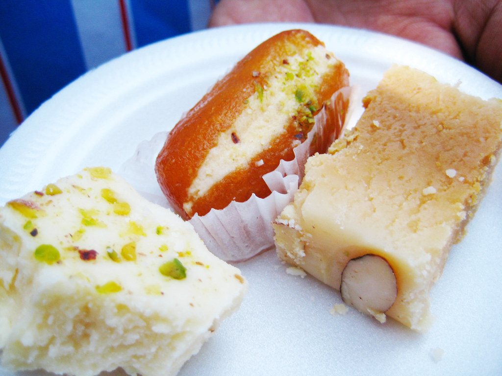 Mithai (Indian sweets). Barfi and milk beda? Whatever their