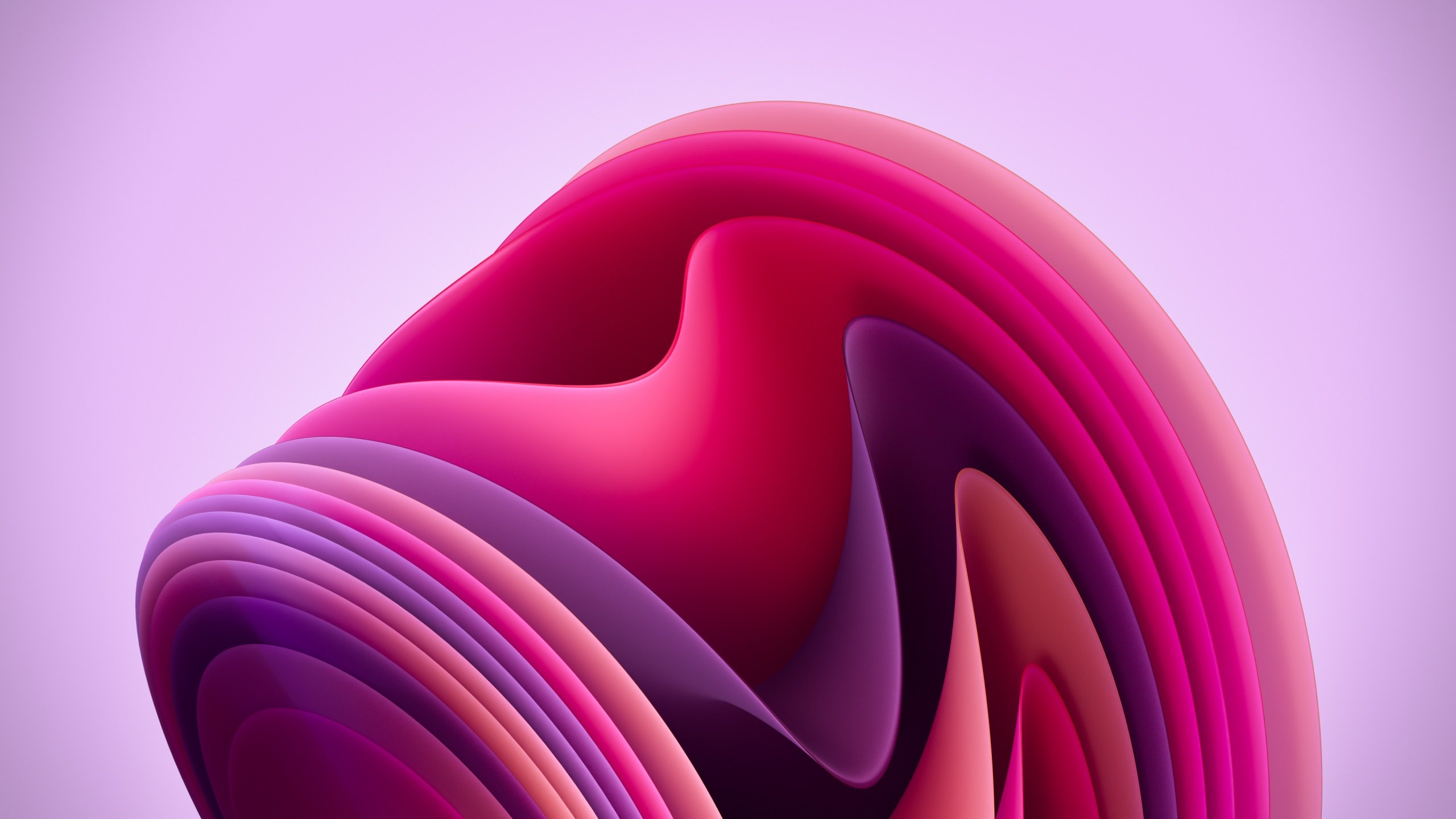 Windows 11 Wallpaper 4K, Flow, Light, Pink background, Abstract