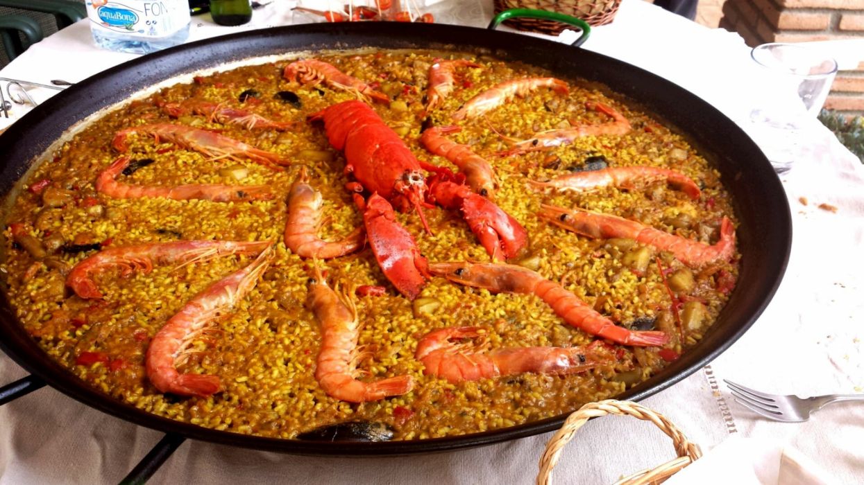 Paella marisco bogavantes comida wallpaperx1080