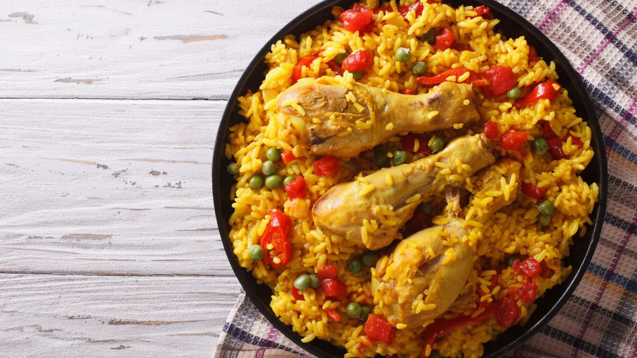 Paella de pollo comida plato espay wallpaperx1080
