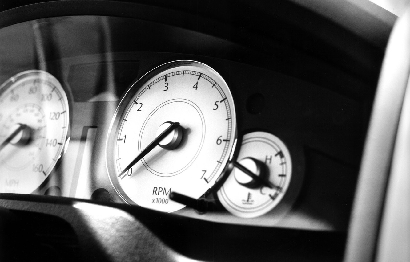 Wallpaper black and white, speedometer, devices, tachometer, Crysler, 300C image for desktop, section макро